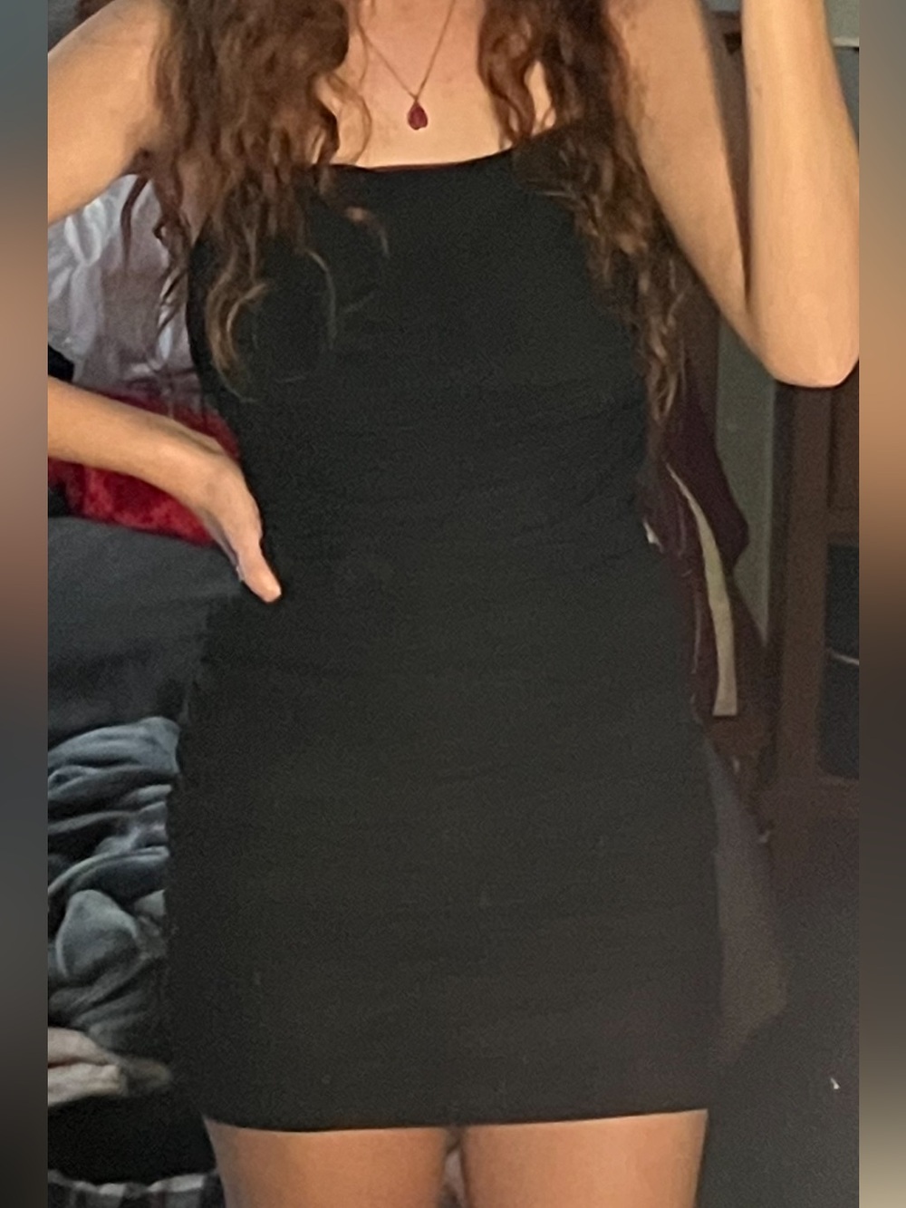 Black Draped Dress (M)